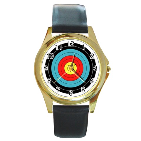 target Round Gold Metal Watch from UrbanLoad.com Front