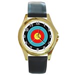 target Round Gold Metal Watch