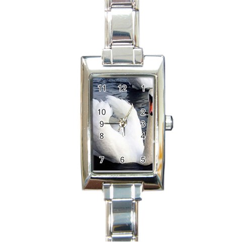 swan Rectangular Italian Charm Watch from UrbanLoad.com Front