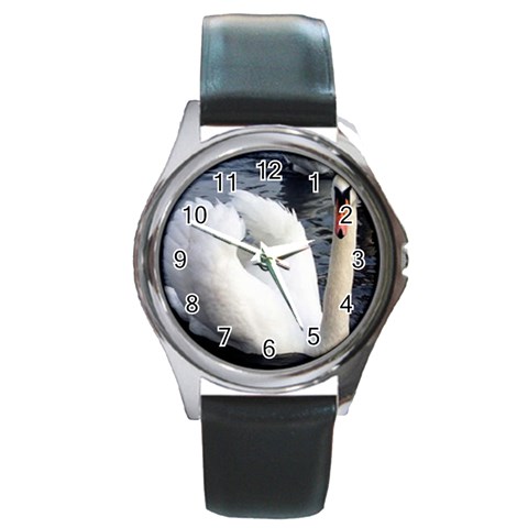 swan Round Metal Watch from UrbanLoad.com Front