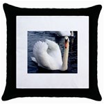 swan Throw Pillow Case (Black)