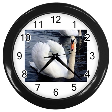 swan Wall Clock (Black) from UrbanLoad.com Front
