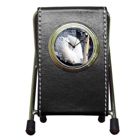 swan Pen Holder Desk Clock from UrbanLoad.com Front