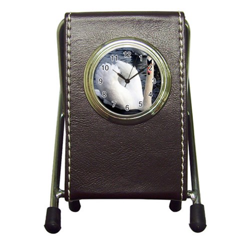 swan Pen Holder Desk Clock from UrbanLoad.com Front