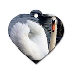 swan Dog Tag Heart (One Side)