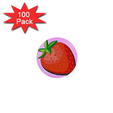 strawberry 1  Mini Button (100 pack)  from UrbanLoad.com Front