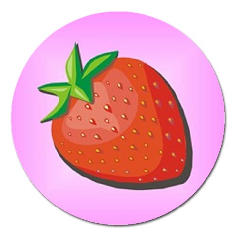 strawberry Magnet 5  (Round) from UrbanLoad.com Front