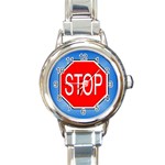 stopsign Round Italian Charm Watch