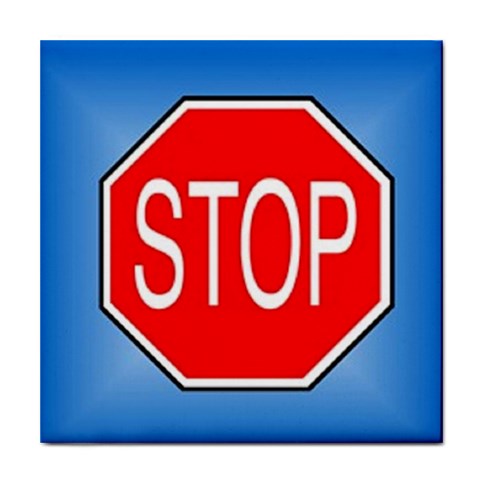 stopsign Tile Coaster from UrbanLoad.com Front
