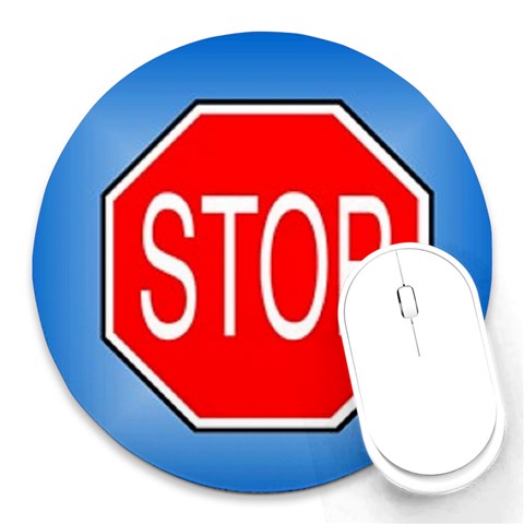 stopsign Round Mousepad from UrbanLoad.com Front