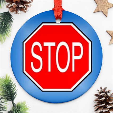 stopsign Ornament (Round) from UrbanLoad.com Front
