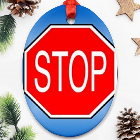 stopsign Ornament (Oval) from UrbanLoad.com Front