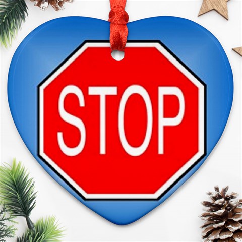stopsign Ornament (Heart) from UrbanLoad.com Front