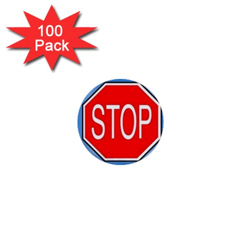 stopsign 1  Mini Button (100 pack)  from UrbanLoad.com Front