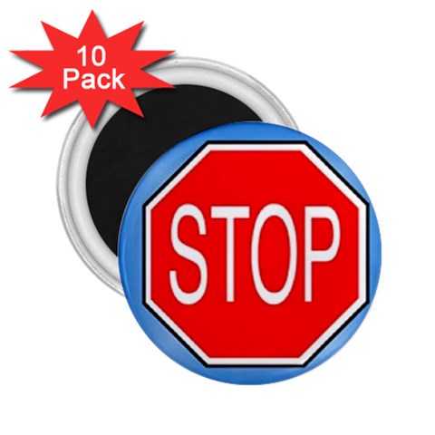 stopsign 2.25  Magnet (10 pack) from UrbanLoad.com Front