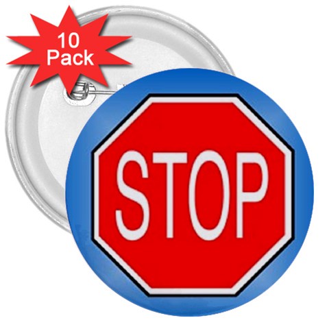 stopsign 3  Button (10 pack) from UrbanLoad.com Front