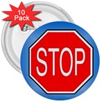 stopsign 3  Button (10 pack)