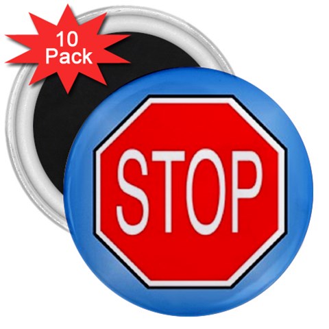 stopsign 3  Magnet (10 pack) from UrbanLoad.com Front