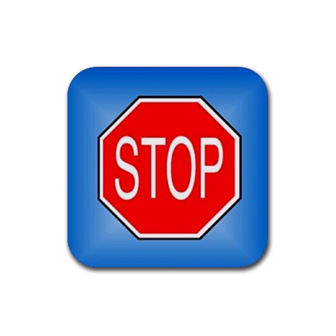 stopsign Rubber Coaster (Square) from UrbanLoad.com Front