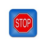 stopsign Rubber Square Coaster (4 pack)