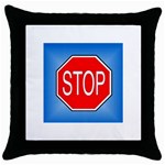 stopsign Throw Pillow Case (Black)