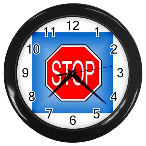 stopsign Wall Clock (Black) from UrbanLoad.com Front