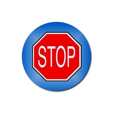 stopsign Rubber Round Coaster (4 pack) from UrbanLoad.com Front
