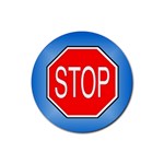 stopsign Rubber Round Coaster (4 pack)