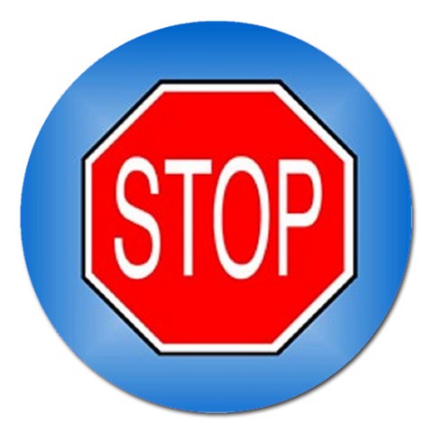 stopsign Magnet 5  (Round) from UrbanLoad.com Front