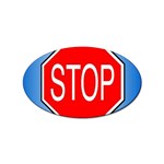 stopsign Sticker Oval (10 pack)