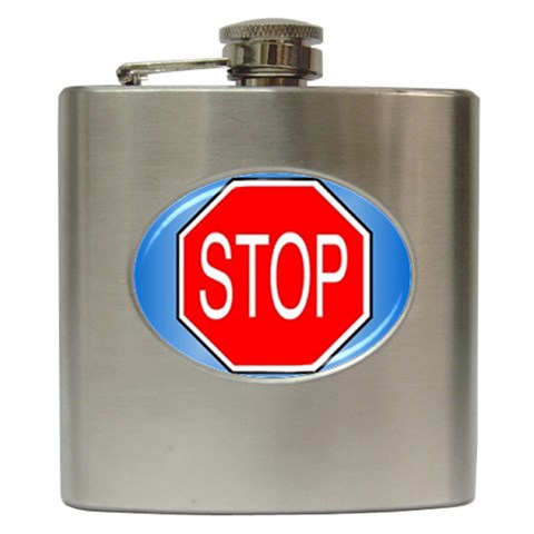 stopsign Hip Flask (6 oz) from UrbanLoad.com Front