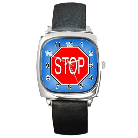 stopsign Square Metal Watch from UrbanLoad.com Front