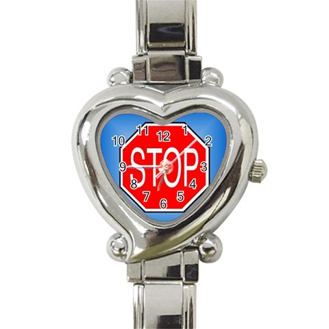 stopsign Heart Italian Charm Watch from UrbanLoad.com Front