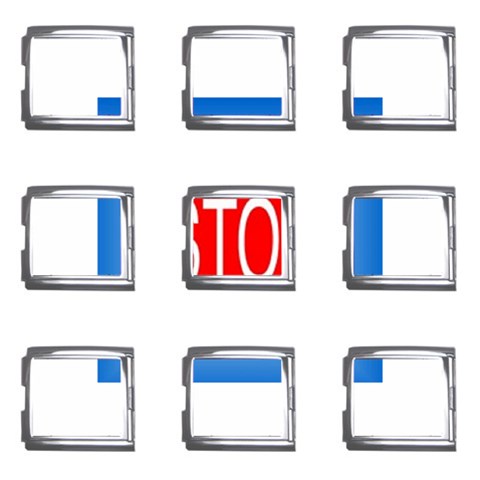 stopsign Mega Link Italian Charm (9 pack) from UrbanLoad.com Front