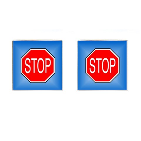 stopsign Cufflinks (Square) from UrbanLoad.com Front(Pair)