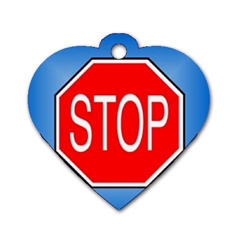 stopsign Dog Tag Heart (One Side) from UrbanLoad.com Front