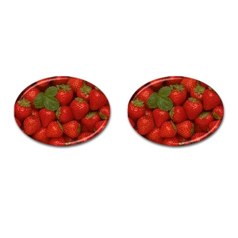 strawberries Cufflinks (Oval) from UrbanLoad.com Front(Pair)