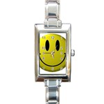 smiley face Rectangular Italian Charm Watch