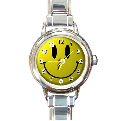 smiley face Round Italian Charm Watch from UrbanLoad.com Front