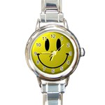 smiley face Round Italian Charm Watch