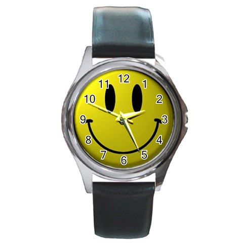 smiley face Round Metal Watch from UrbanLoad.com Front