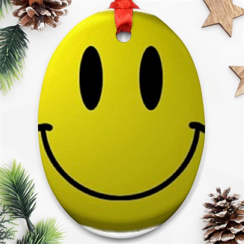 smiley face Ornament (Oval) from UrbanLoad.com Front