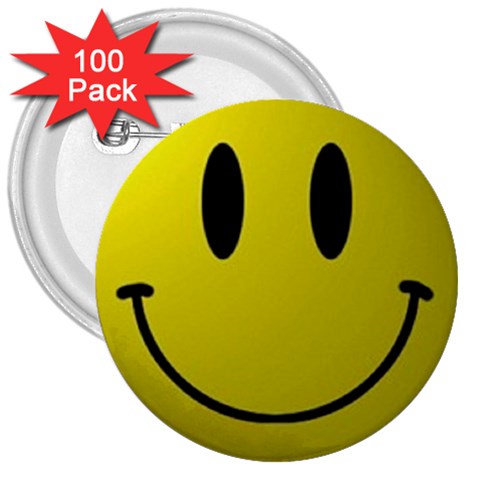 smiley face 3  Button (100 pack) from UrbanLoad.com Front