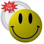 smiley face 3  Button (100 pack)