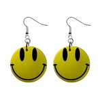 smiley face 1  Button Earrings