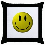 smiley face Throw Pillow Case (Black)