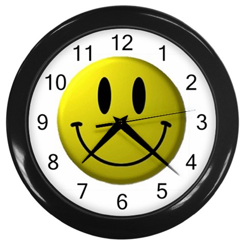 smiley face Wall Clock (Black) from UrbanLoad.com Front