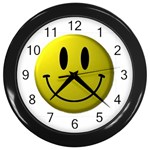 smiley face Wall Clock (Black)