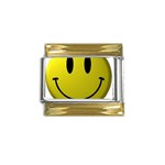 smiley face Gold Trim Italian Charm (9mm)