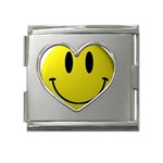 smiley face Mega Link Heart Italian Charm (18mm)